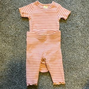 H&M short sleeve and pants ribbed set